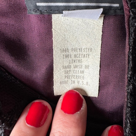 Vintage Erica Louis Lace Blouse M Burgundy Black Floral Sheer Goth Romantic USA - Picture 4 of 7